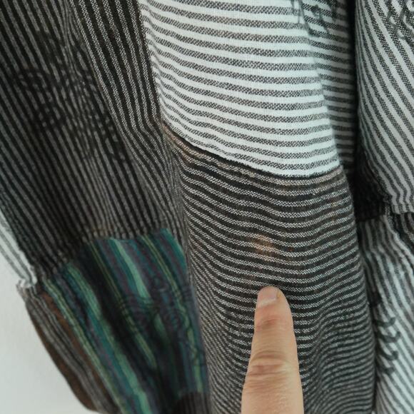 Patchwork Boho Pants Festival Harem Drop Crotch Fairy Grunge Rave Hippy Green - Picture 3 of 13